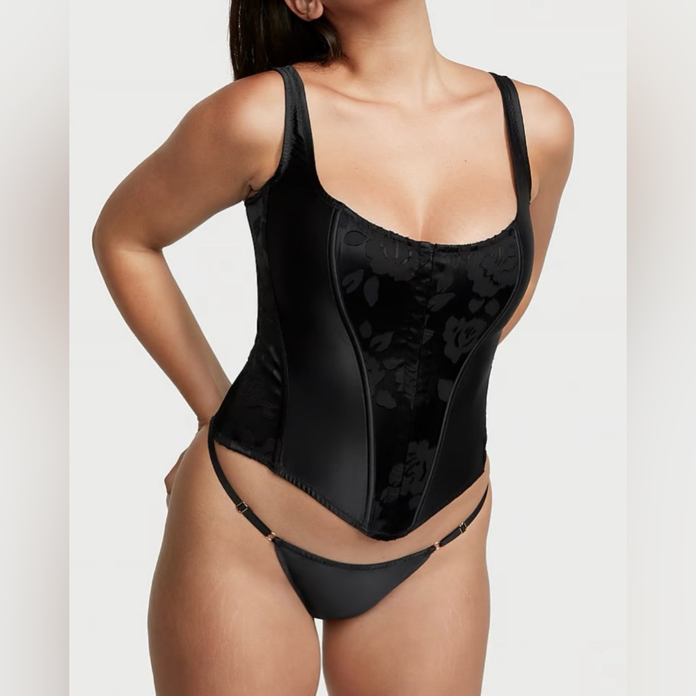 VS Archives Burnout Satin Corset Set